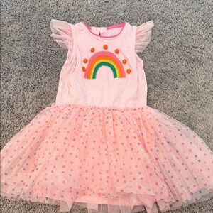 Mud Pie Pink Rainbow Tulle Dress